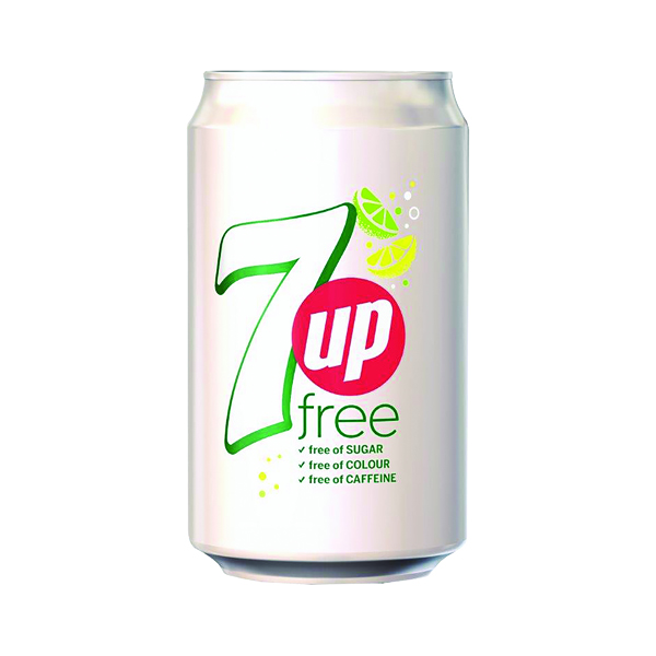 7 Up Free Lemon and Lime Carbonated Canned Soft Drink 330ml (Pack of 24) 402049