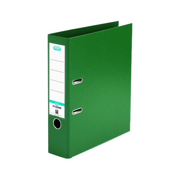 Elba 70mm Lever Arch File Plastic Green A4 100202174