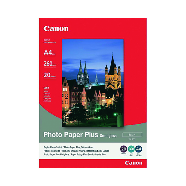 Canon+A4+Photo+Paper+Plus+260gsm+Semi-Gloss+%28Pack+of+20%29+1686B021