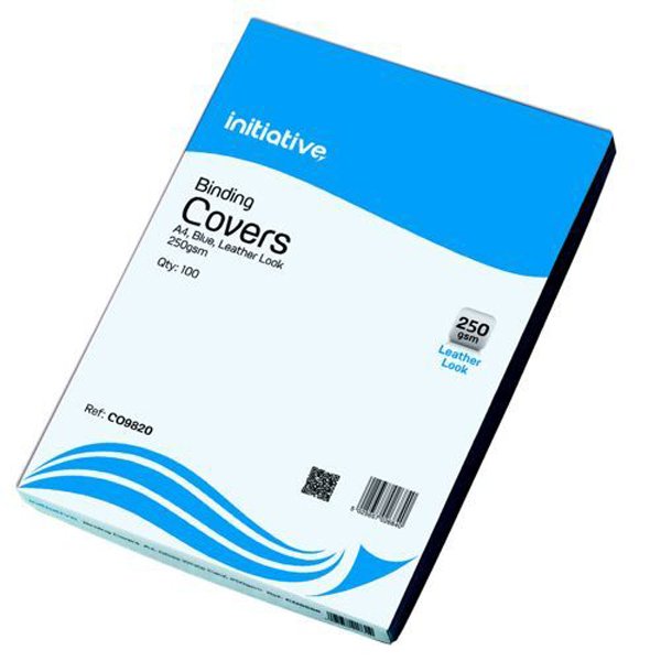 Initiative Leather Look Binding Covers A4 Blue Pack 100