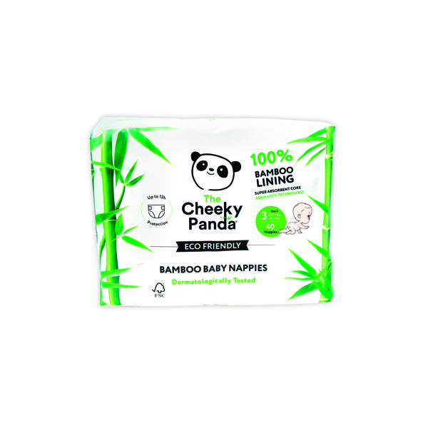 Cheeky Panda Baby Nappies Size 3 6-11kg 4x40 (Pack of 160) NAPPS3X4-V2