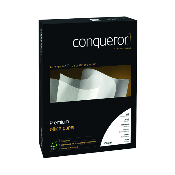Conqueror CX22 Paper Diamond A4 White 100gsm Ream (Pack of 500) CQX0324DWNW