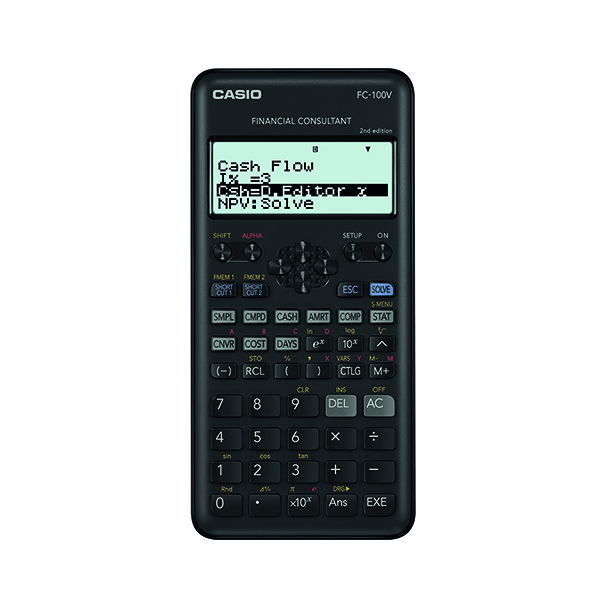 Casio FC-100V-2 Financial Calculator Black FC-100V-2-W-ET