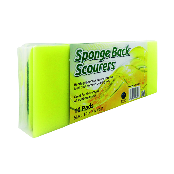 Sponge Back Scourer 140x70x40mm (Pack of 10) SBS100G