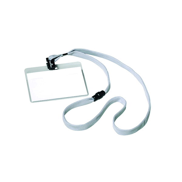 Durable Name Badge with Textile Lanyard 60x90mm (Pack of 10) 8139/10