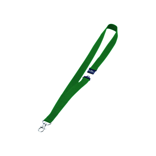 Durable Textile Badge Lanyard 20mm Green (Pack of 10) 8137/05