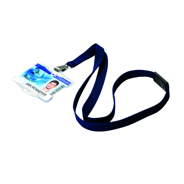 Durable Textile Lanyard With Snap Hook 15mm Midnight Blue (10 Pack) 812728