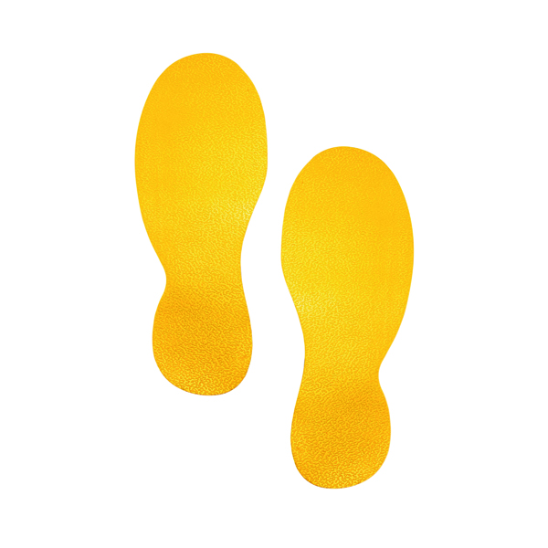 Durable Floor Marking Shape Foot, Yellow, 5 pairs 172704