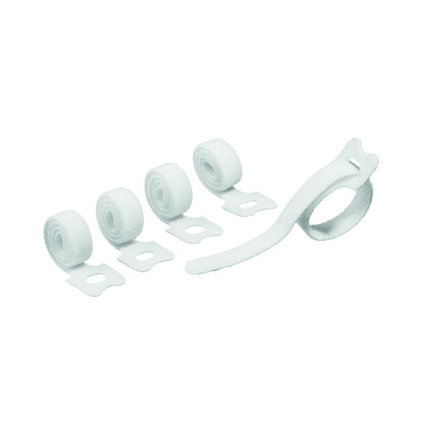 Durable CAVOLINE Cable Management Grip Tie White (Pack of 5) 503602