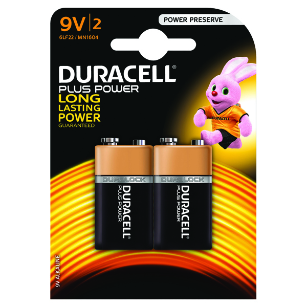 Duracell Plus Battery 9V (Pack of 2) 81275459