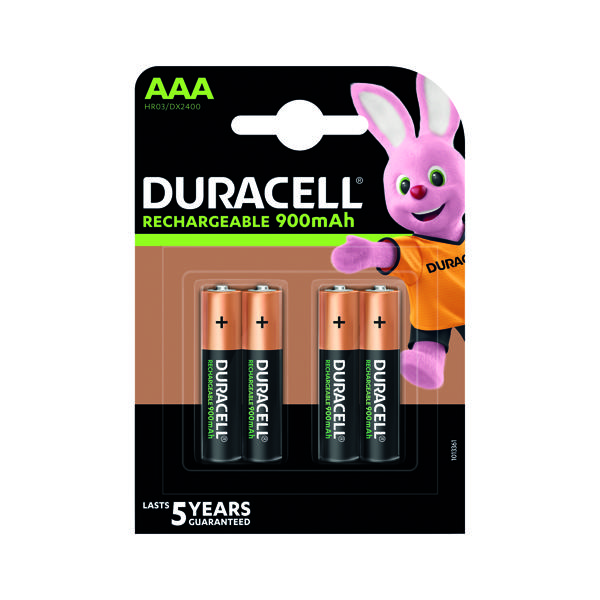 Duracell Stay Charged Rechargeable AAA NiMH 900mAh Batteries (Pack of 4) 81364750