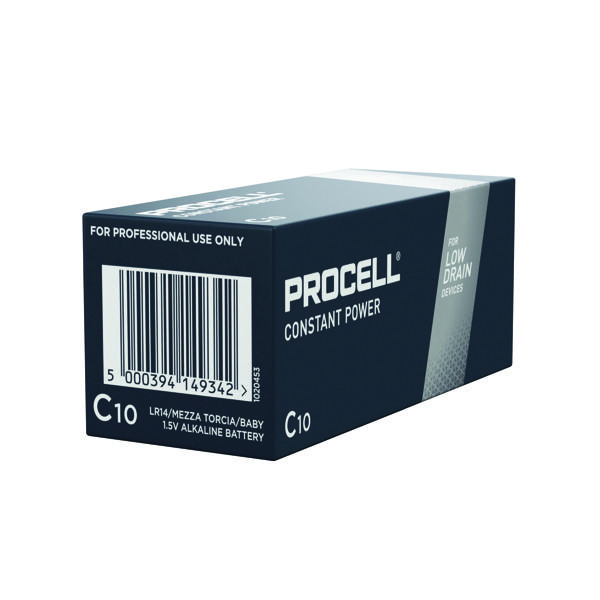 Duracell Procell Constant C Battery (Pack of 10) 5000394149342