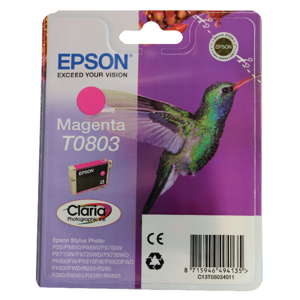 Epson+T0803+Magenta+Inkjet+Cartridge+C13T08034011+%2F+T0803
