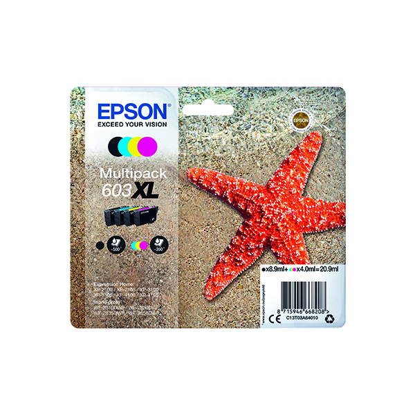 Epson+Starfish+603XL+CMYK+Ink+Multipack+C13T03A64010