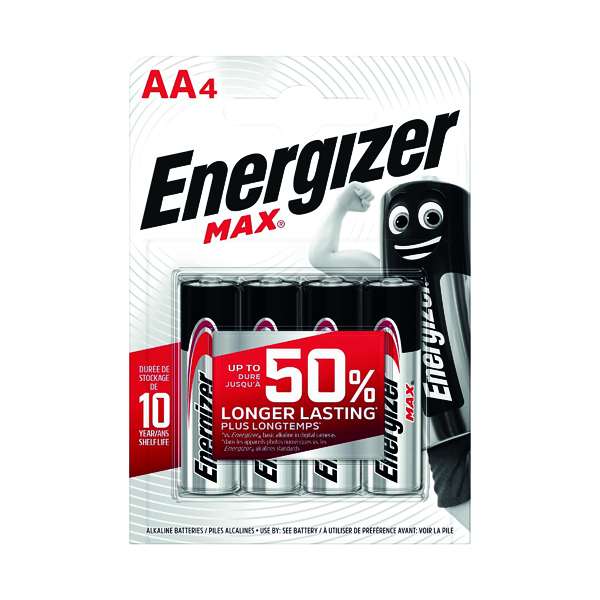 Energizer MAX E91 AA Batteries (Pack of 4) E300112500