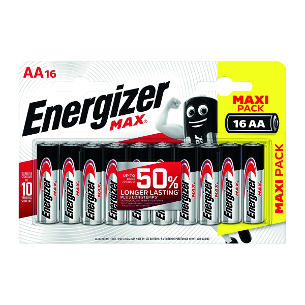 Energizer MAX E91 AA Batteries (Pack of 16) E300132000