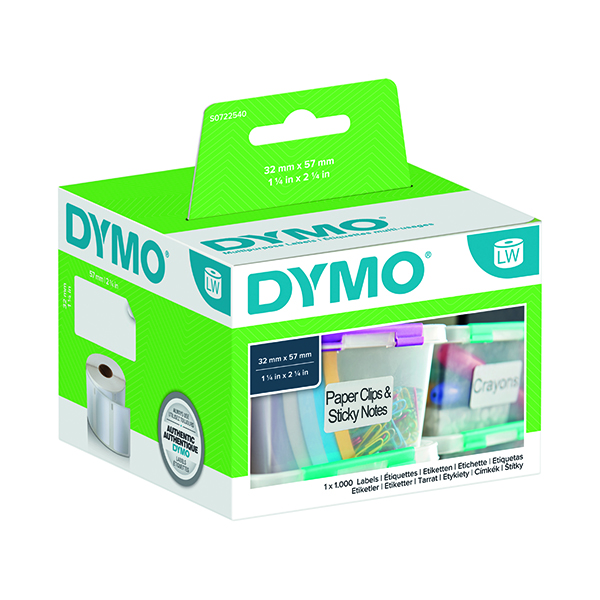Dymo 11354 LabelWriter Labels 57 x 32mm White (Pack of 1000) S0722540