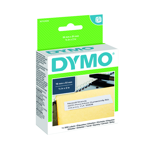 Dymo 11355 Multi-Purpose Labels 19 x 51mm White (Pack of 500) S0722550