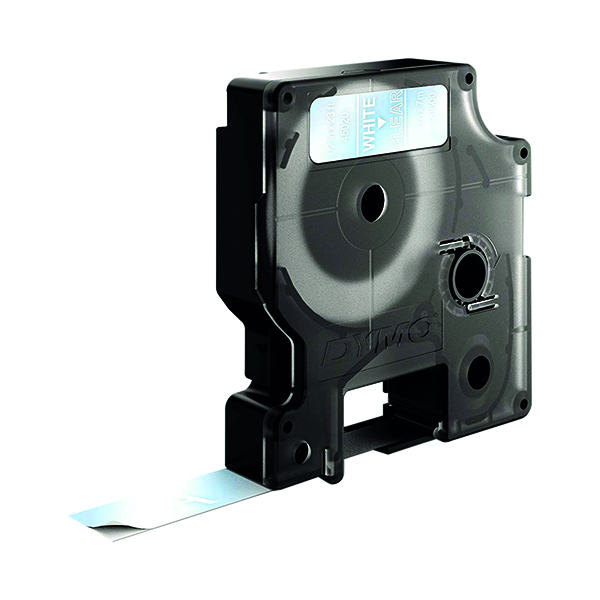 Dymo+45020+D1+LabelManager+Tape+12mm+x+7m+White+on+Clear+S0720600