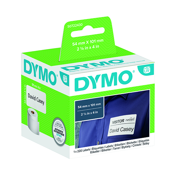 Dymo 99014 LabelWriter Labels 54 x 101mm Black on White S0722430