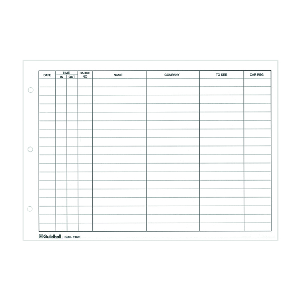 Exacompta+Guildhall+Loose-Leaf+Visitors+Book+Refill+%28Pack+of+50%29+T40%2FR