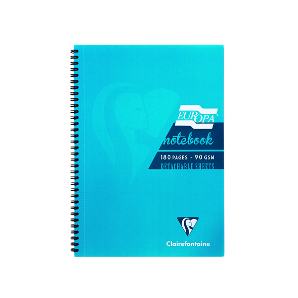 Clairefontaine Europa Notebook 180 Pages A5 Turquoise (Pack of 5) 5812Z