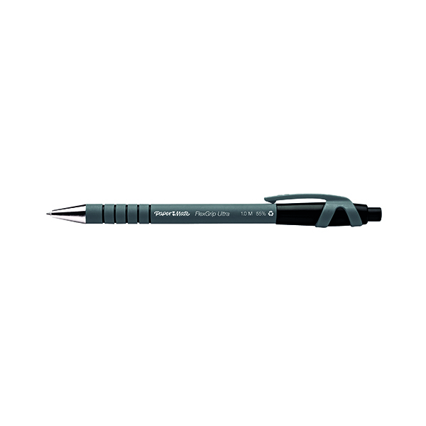 PaperMate Flexgrip Ultra Retract Ball Pen Black (Pack of 12) S0190393
