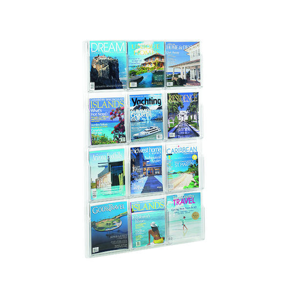 Safco 12 Pocket Deluxe Magazine Presenter (Dimensions: 762 x 51 x 1245mm) 5602CL