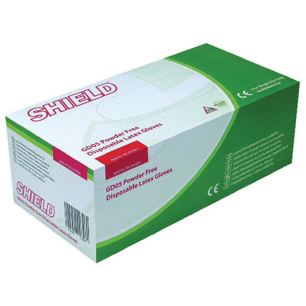 Shield P/F Latex Gloves XS (Pack of 1000) HEA01299