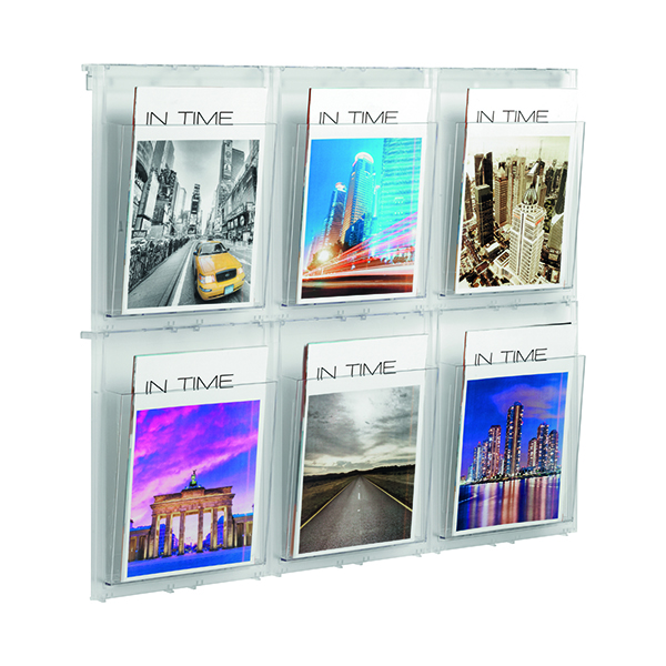 Helit Placativ Wall Display 6 x A4 Pockets Clear H6812002