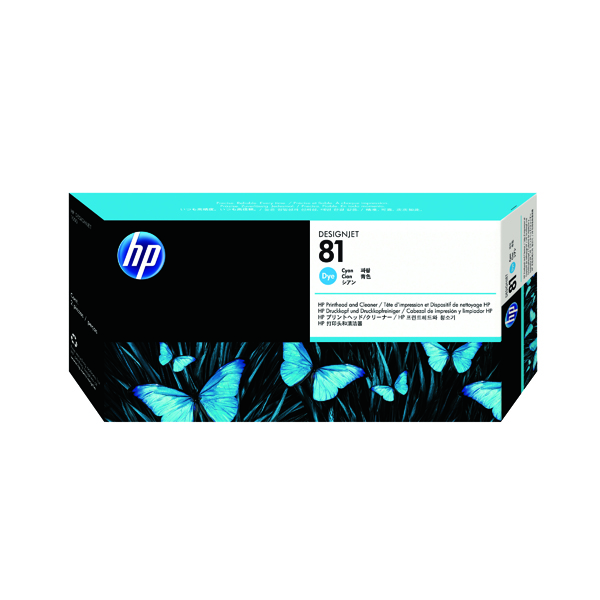 HP 81 Cyan Dye Printhead/Cleaner C4951A Office Supplies Ink  Toner  Next Day TOTAL OFFICE TEAM