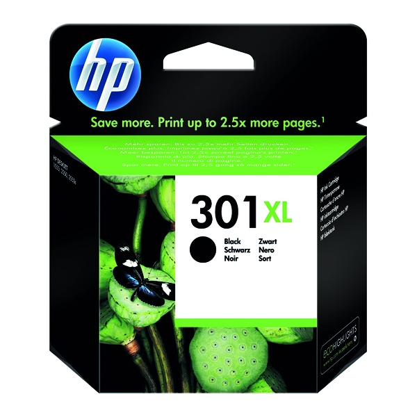 HP+301XL+Black+Ink+Cartridge+8ml+%2F+480+Pages+CH563EE
