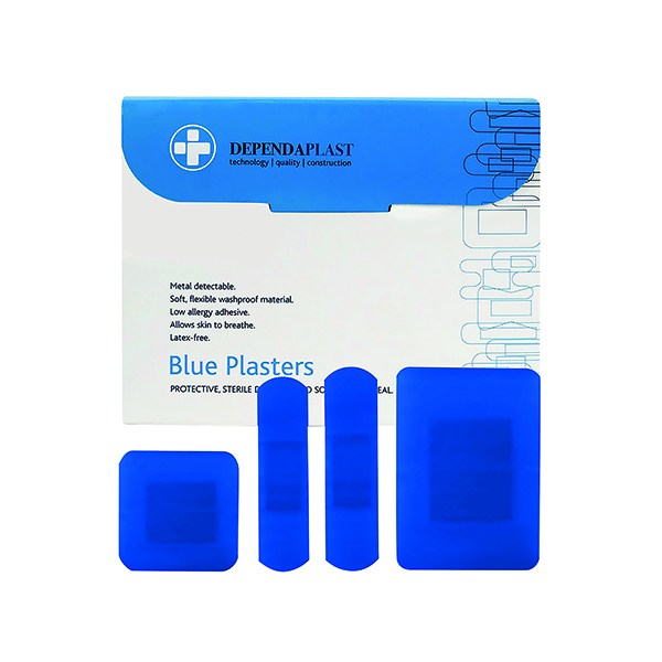 Reliance Medical Dependaplast Blue Plasters Assorted (Pack of 100) 546