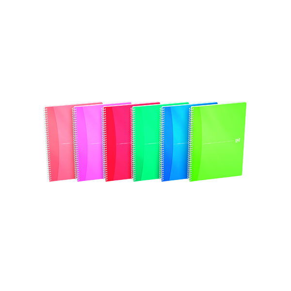 Oxford Poly Translucent Wirebound Notebook A4 Assorted (Pack of 5) 100104241
