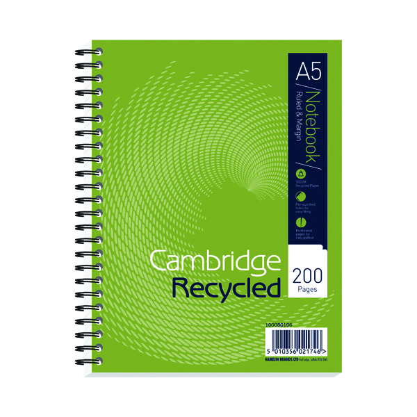 Cambridge+Recycled+Ruled+Wirebound+Notebook+200+Pages+A5%2B+%28Pack+of+3%29+100080106