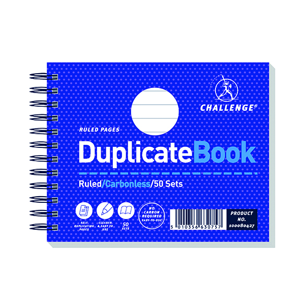 Challenge+Wirebound+Carbonless+Duplicate+Book+50+Sets+105x130mm+%28Pack+of+5%29+100080427