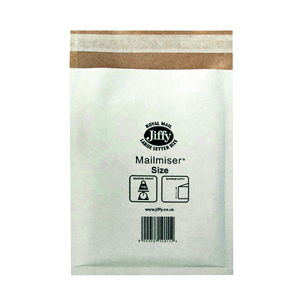 Jiffy Mailmiser Size 2 205x245mm White MM-2 (Pack of 100) JMM-WH-2