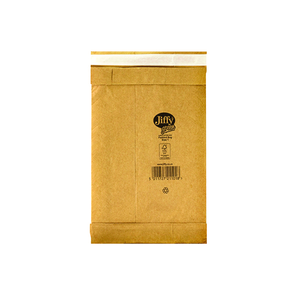 Jiffy Padded Bag Size 1 165x280mm Gold PB-1 (Pack of 100) JPB-1