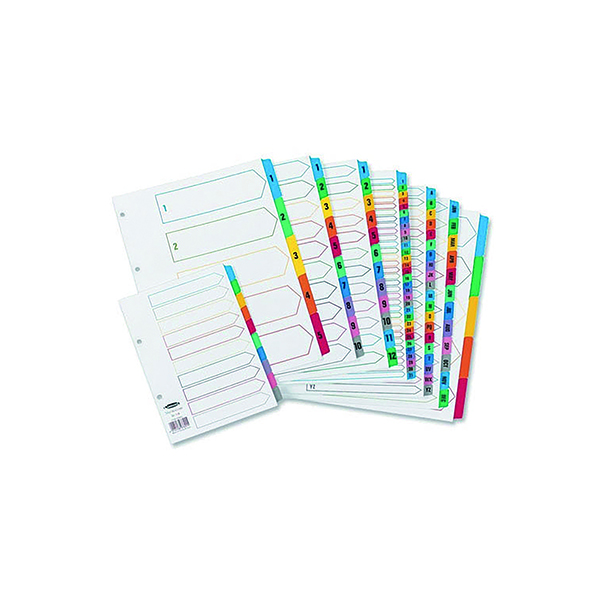 Concord Index 1-50 A4 White with Multicoloured Mylar Tabs 05001/CS50