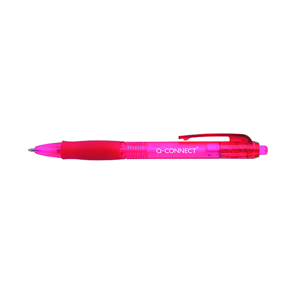 Q-Connect Retractable Ballpoint Pen Medium Red (Pack of 10) KF00269