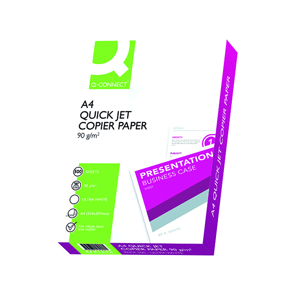 Q-Connect Premium A4 White 90gsm Inkjet Paper (Pack of 500) KF01090