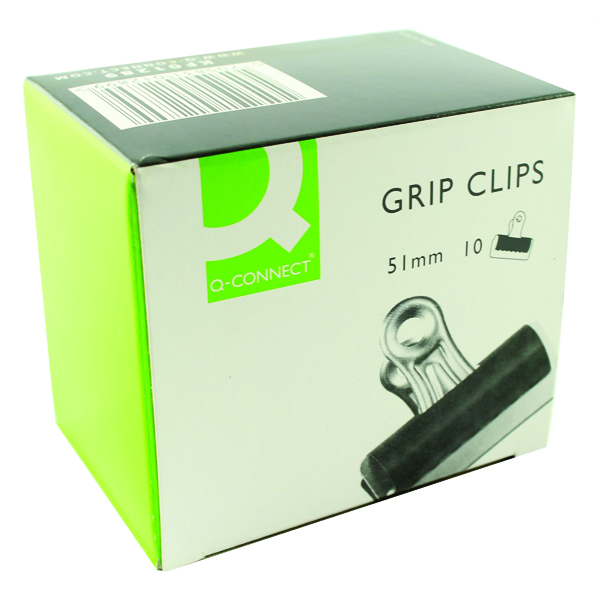 Q-Connect+Grip+Clip+51mm+Black+%28Pack+of+10%29+KF01289