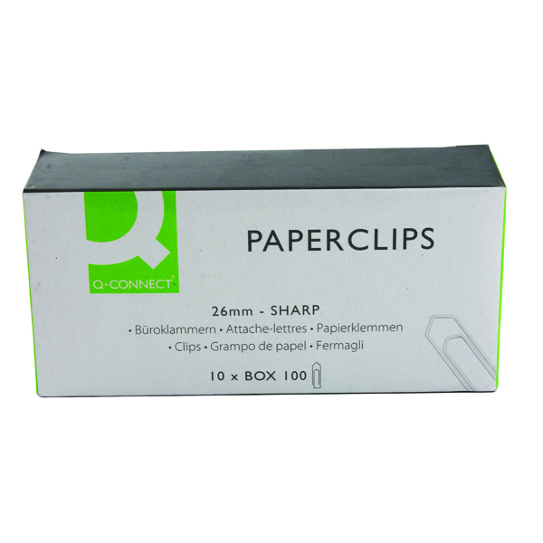 Q-Connect Paperclips No Tear 26mm (Pack of 1000) KF01307Q