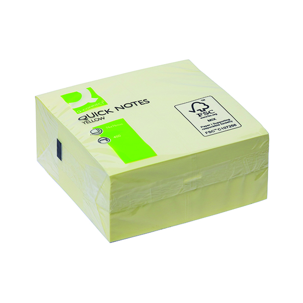 Q-Connect Quick Note Cube 76 x 76mm Yellow KF01346