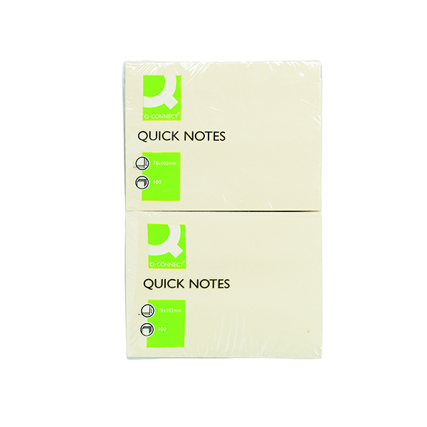 Q-Connect Quick Notes 76 x 102mm Yellow (Pack of 12) KF01410