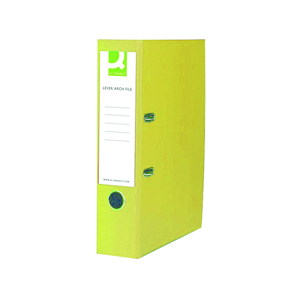 Q-Connect+70mm+Lever+Arch+File+Polypropylene+Foolscap+Yellow+%28Pack+of+10%29+KF01476