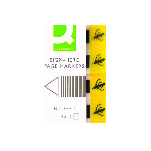 Q-Connect+Quick+Signature+Markers+20+x+45mm+Yellow+%28Pack+of+160%29+KF01979