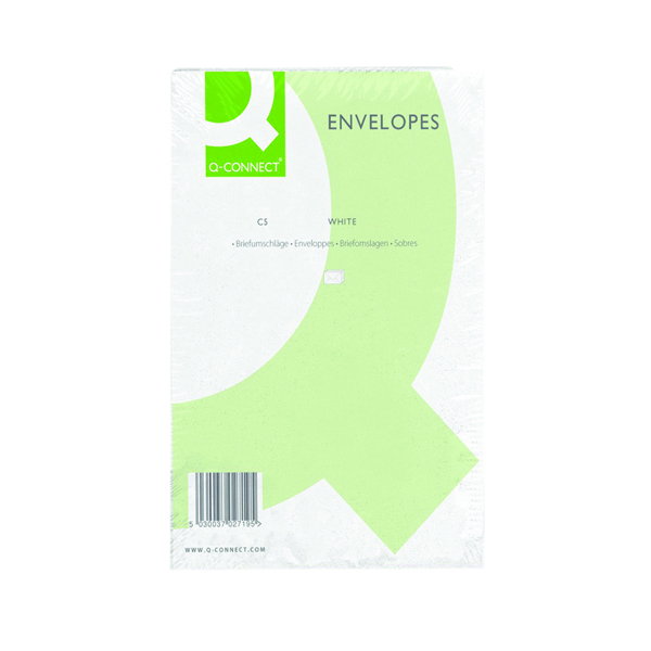 Q-Connect+C5+Envelopes+Pocket+PS+100gsm+White+%28Pack+of+500%29+KF03289