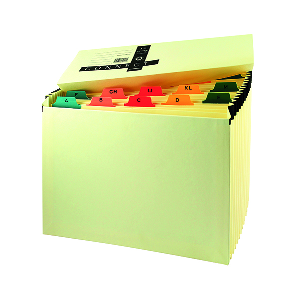Q-Connect+Mylar+A-Z+19-Pocket+Expanding+File+Manilla+KF04091+%40AE-7