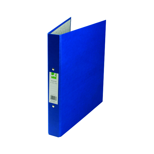 Q-Connect+2+Ring+25mm+Paper+Over+Board+Blue+A4+Binder+%28Pack+of+10%29+KF20035